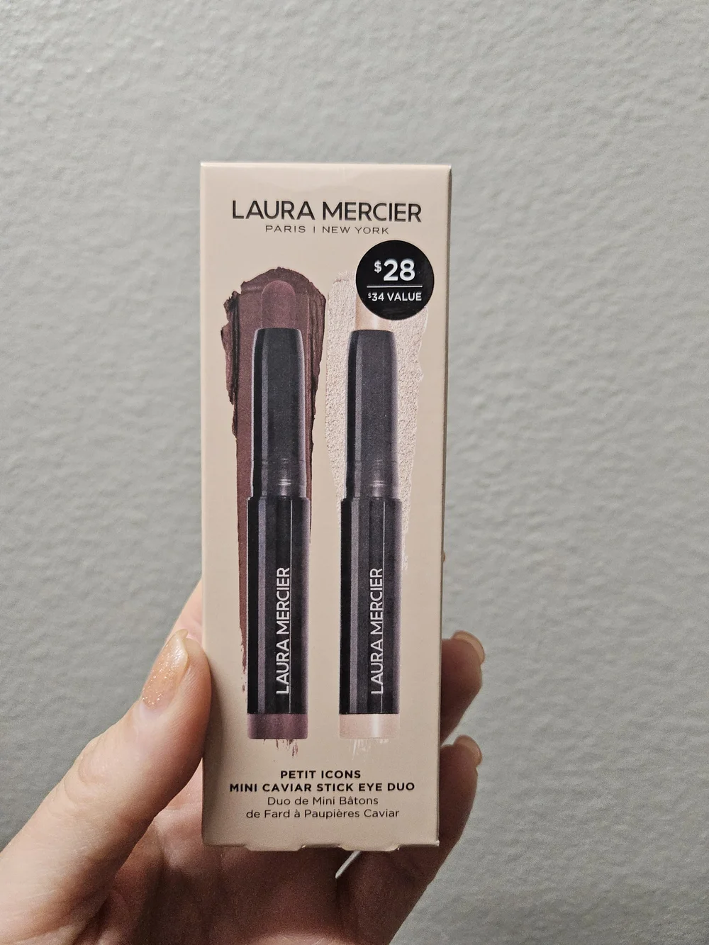 🎁laura mercier Mini Caviar Stick Eye Duo — Mauve & Champagne